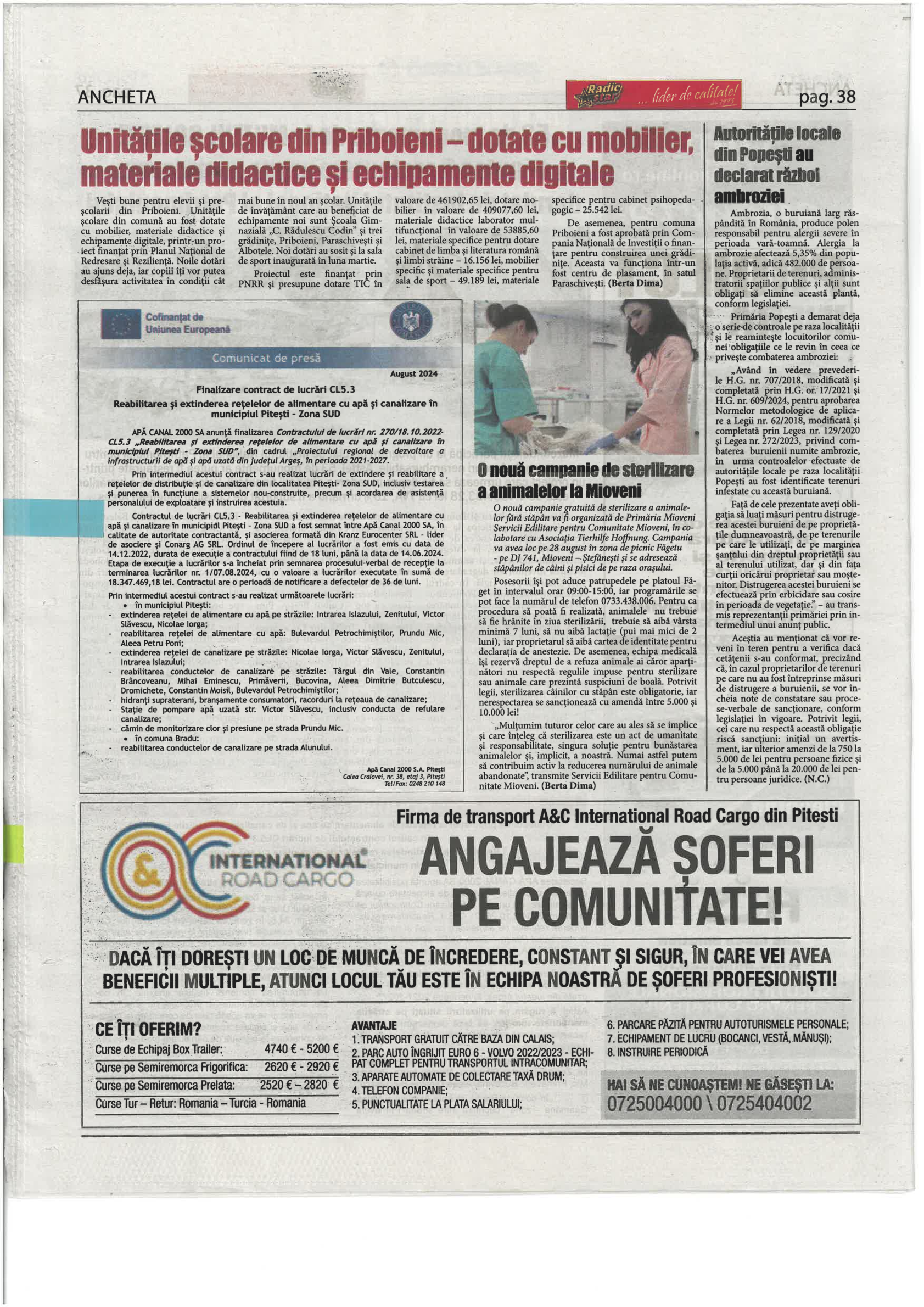 Articol finalizare lucrări - Ancheta